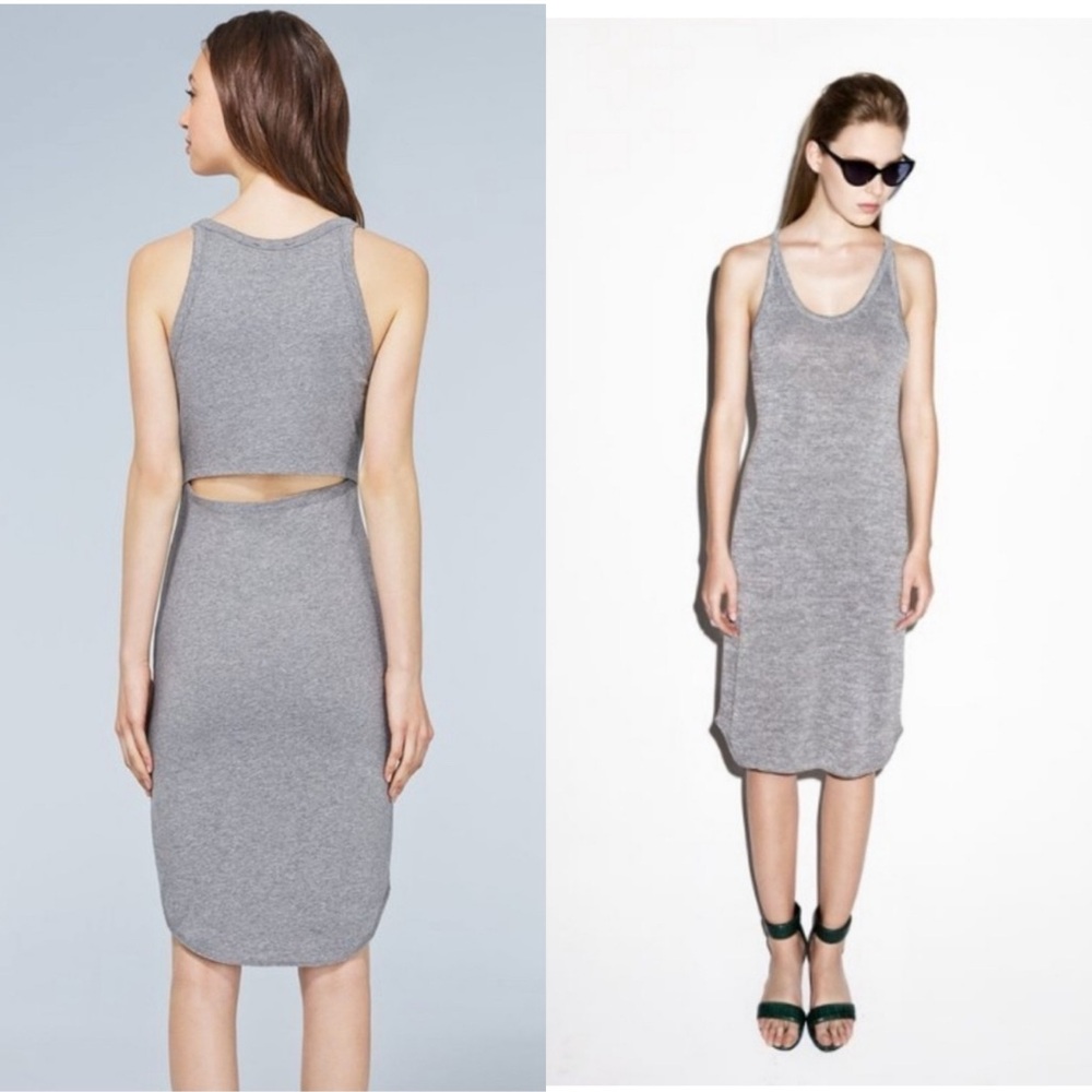 ARITZIA WILFRED FREE Yasmin Tank Dress Peekaboo Cutout Back Grey XS